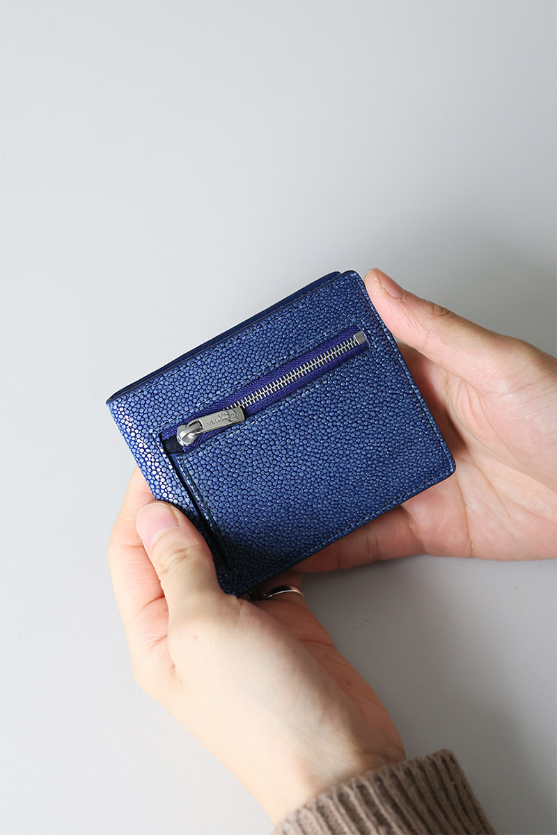 ペッレモルビダ 3年保証＋ケアセット付 PELLE MORBIDA ペッレモルビダ Barca バルカ スティングレイレザー コンパクトウォレット PMO-SR004の画像
