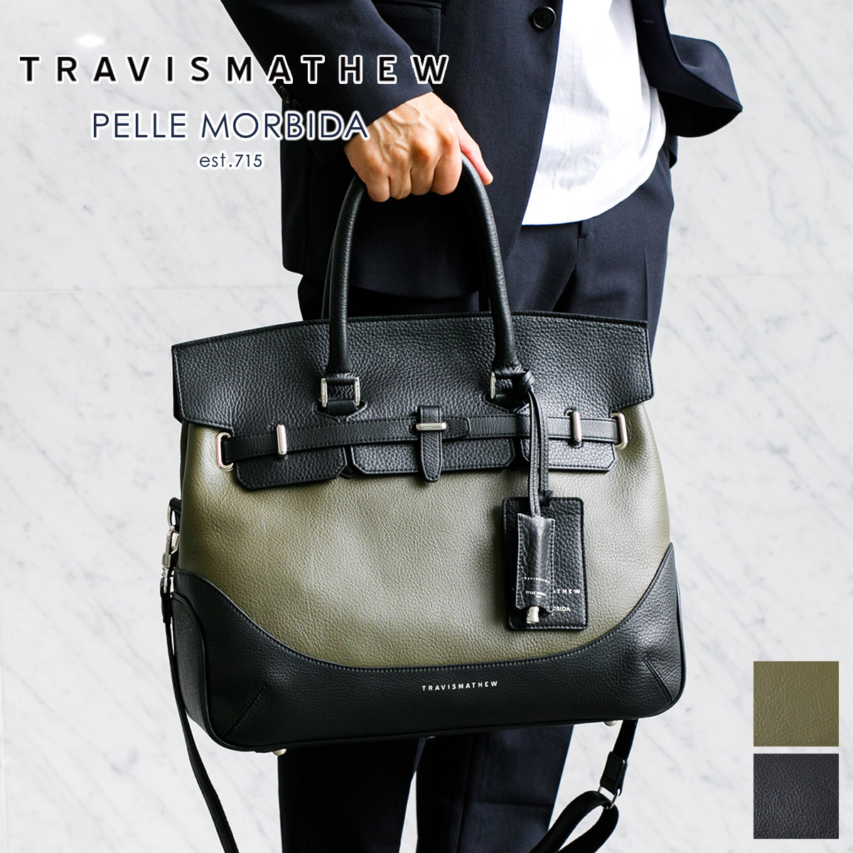 PELLE MORBIDA ペッレモルビダ TRAVISMATHEW PREMIUM × PELLE MORBIDA 2WAY ボストンバッグ  ショルダーバッグ PMO-TMMB026