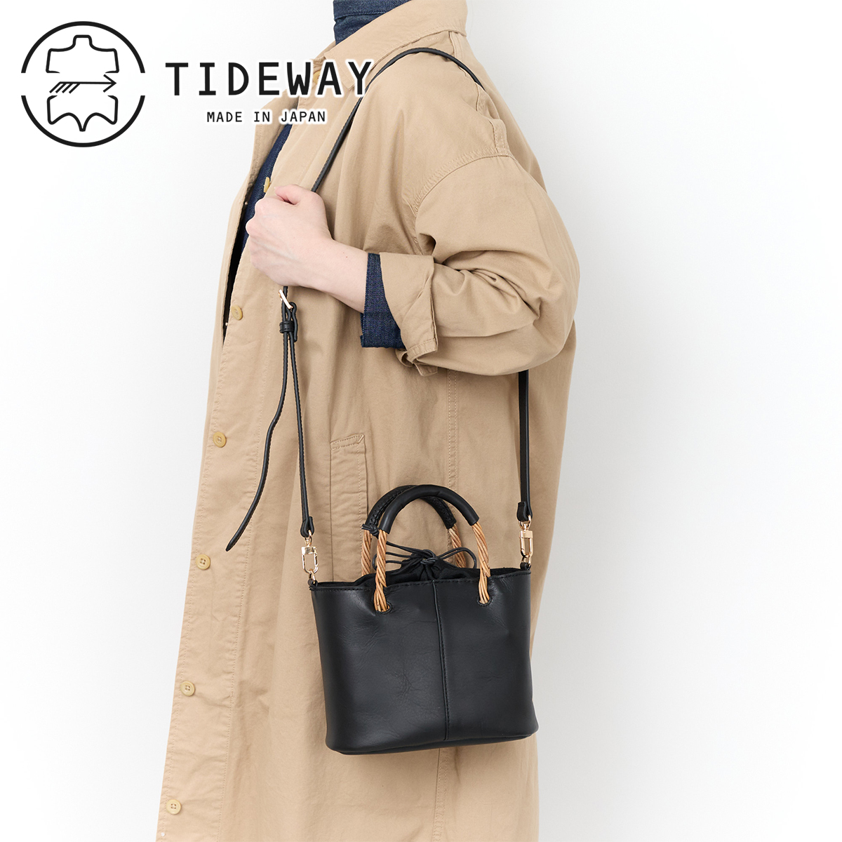 �^�C�h�E�F�C 3�N�ۏ؁{�v���[���g�t TIDEWAY �^�C�h�E�F�C ARUROG×LEATHER HANDLE 2WAY SHOULDER T3093