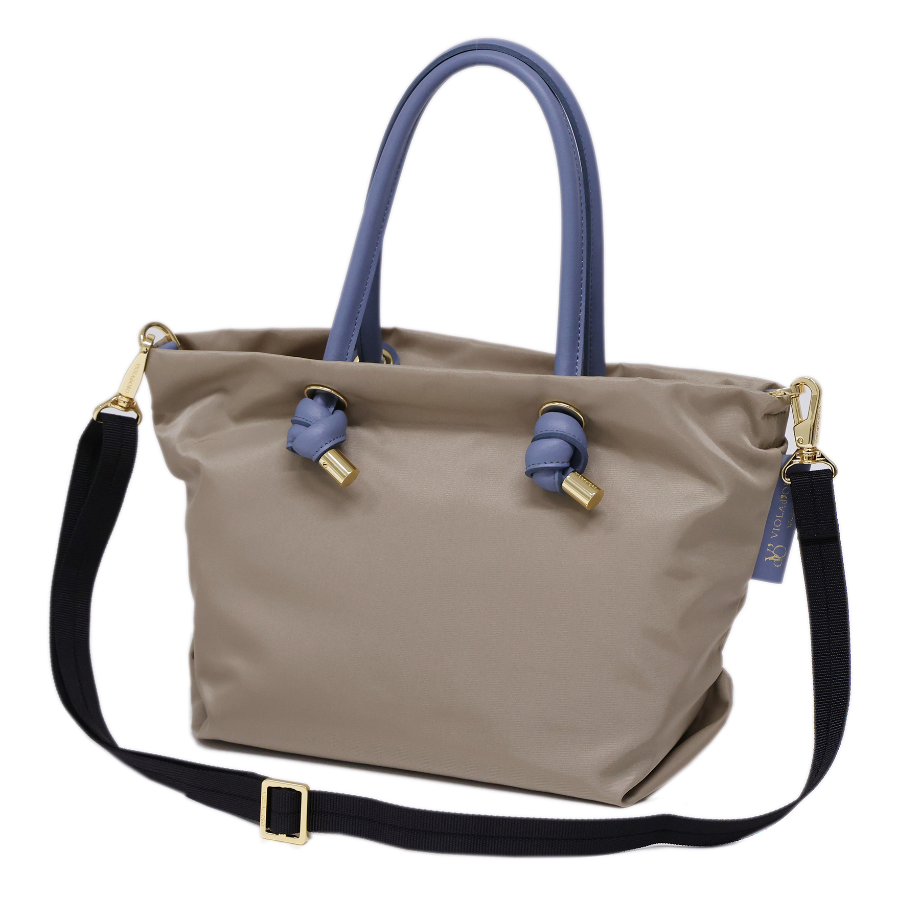 【美品】VIOLAd’ORO BIANCAトートバッグ XS 2WAY ピンク VIOLAd'ORO ヴィオラドーロ ビアンカ ノットハンドル PVCトート
