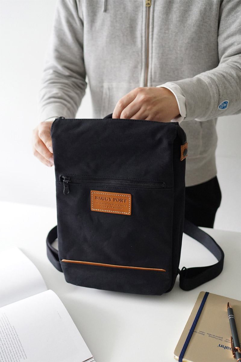 バギーポート 3年保証付 BAGGY PORT バギーポート 10号高密度帆布 BLACK ブラック 2WAY ミニリュック YNM-426_25