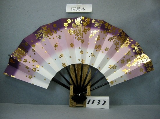 舞扇子 A1131 金箔桜ちらし 朱天二段ぼかし 【箱なし】 サイズ変更