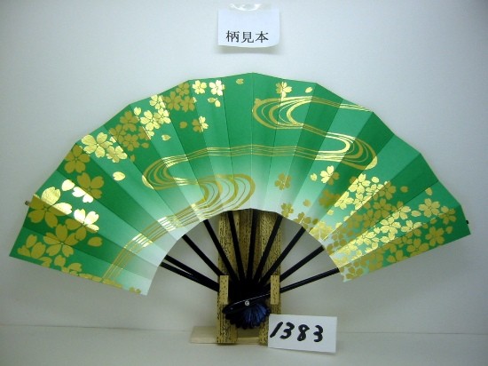 舞扇子 A1380 金箔桜流水 赤天ぼかし 【箱なし】 サイズ変更・骨色 