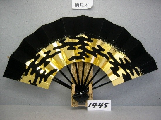 舞扇　飾り扇　本金箔散し柄箔 舞扇子 日本舞踊、踊り用 29cm 金箔、黒 朱塗骨 京扇子 箱付き