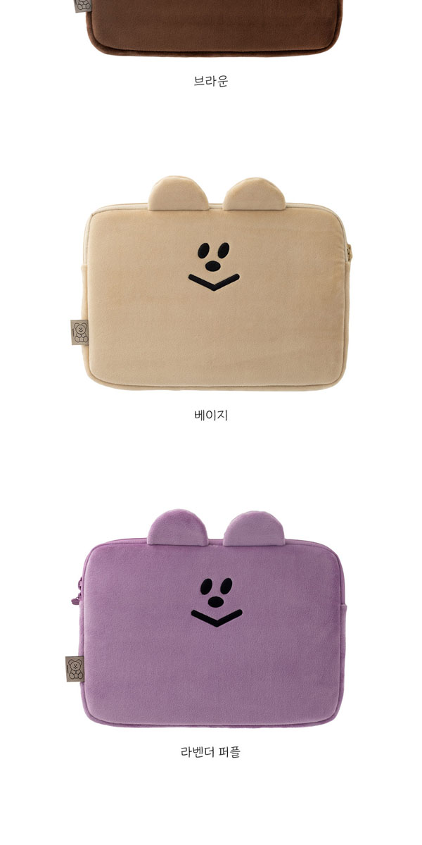 韓国可愛い【sasim goods】カラーくまさん PCポーチ 13inch seoul4_tbt4359594