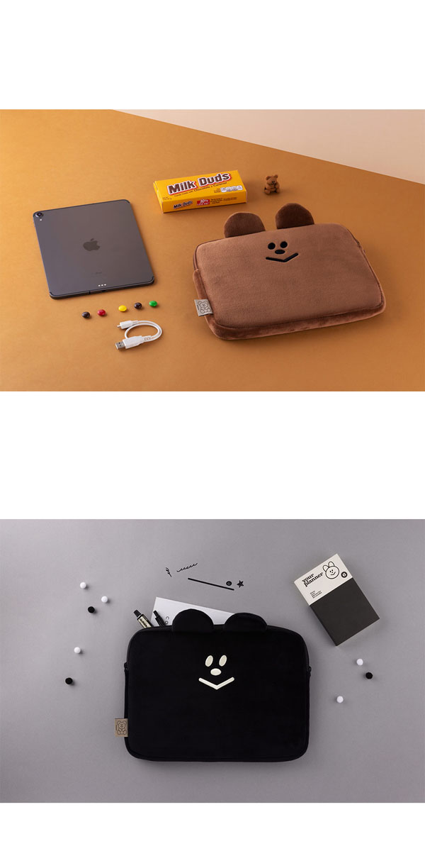 韓国雑貨 =momossi= くまさんのタブレットポーチ《11inch