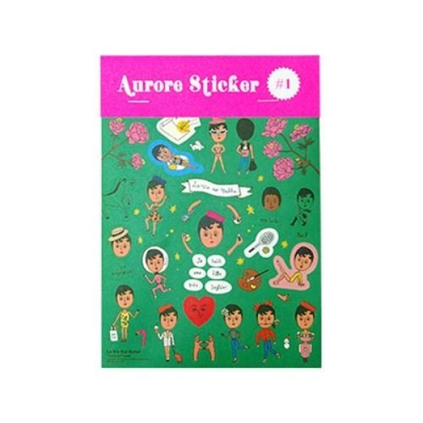 韓国雑貨 Aurore Sticker No.1［2枚 / 2セット］｜文房具｜かわいい｜お土産｜TBT324540
