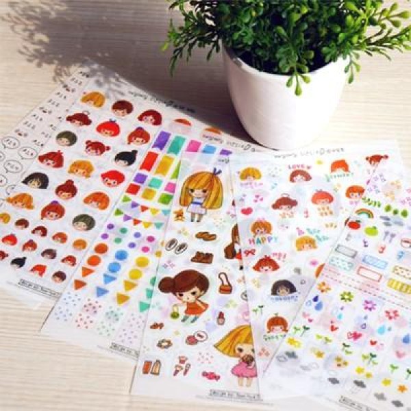韓国雑貨 毎日少年少女ステッカーver.1｜シール｜文房具｜かわいい｜お土産｜13k215022125357