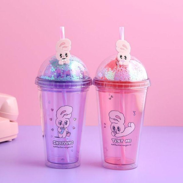 韓国雑貨 =ESTHER LOVES YOU= ハイパーガーリーなキラキラハート ドーム型タンブラー［エスターバニー］｜かわいい｜お土産｜