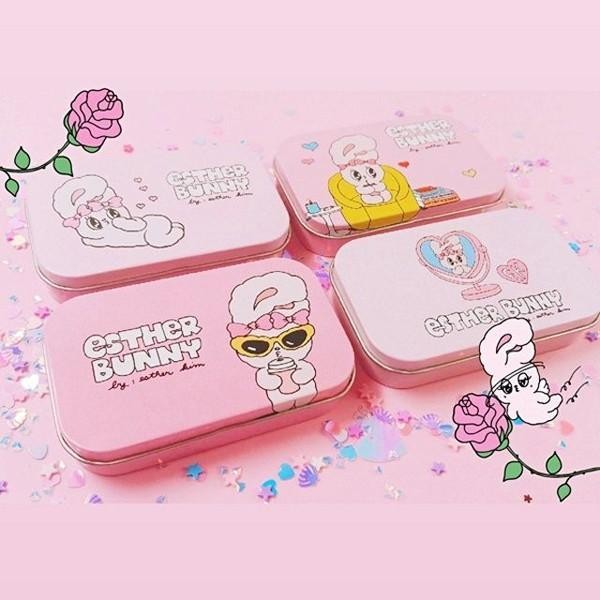 韓国雑貨 =ESTHER LOVES YOU= お得な2つセット 缶ケースステッカーセット(選べる2個セット) ［エスターバニー］｜かわいい｜お土産｜