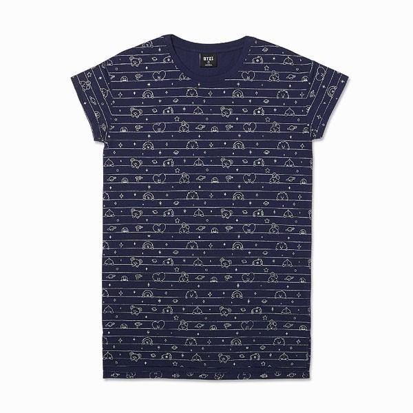 ＝BT21公式グッズ＝ バンタン BTS パジャマ ワンピース(コミックポップ / ネイビー)｜防弾少年団｜文房具｜かわいい｜韓国雑貨