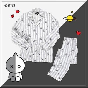 BT21公式グッズ＝ バンタン BTS ストライプパジャマ 上下セット(COOKY