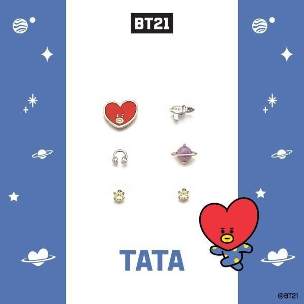 ＝BT21公式グッズ＝ バンタン BTS キャラクターピアスセット(TATA)｜防弾少年団｜かわいい｜韓国雑貨｜お土産｜