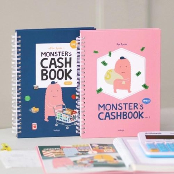 韓国雑貨 お金の管理をしながらハングルのお勉強もできちゃう MONSTER's CASH BOOK Ver.2｜かわいい｜お土産｜