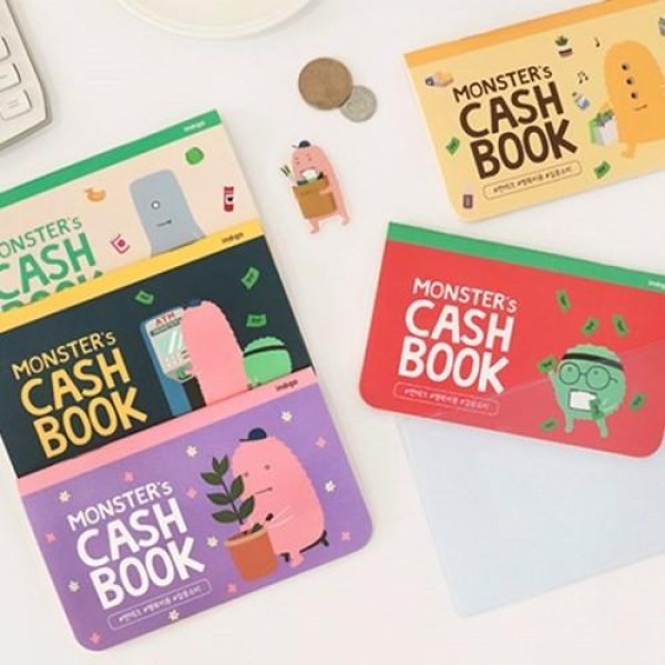 韓国雑貨 お金の管理 & ハングルお勉強 MONSTER's CASH BOOK 通帳サイズ〈3冊セット〉｜お土産｜かわいい｜