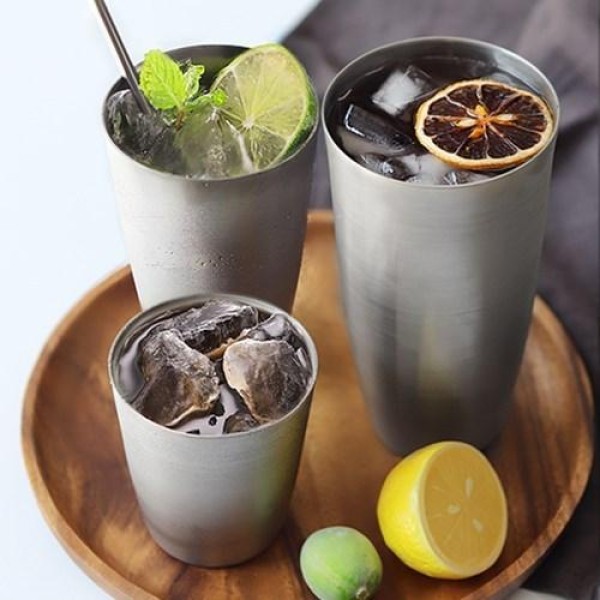 韓国雑貨 =食堂コップ= 韓国内でよく見るコップ ステンレスカップ2個セット(選べる3サイズ)｜かわいい｜お土産｜