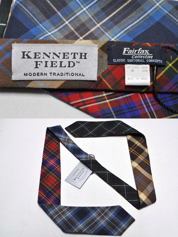 KENNETH FIELD(ケネスフィールド) 4 FACE TIE(4ウェイ ネクタイ) TARTAN CHECK