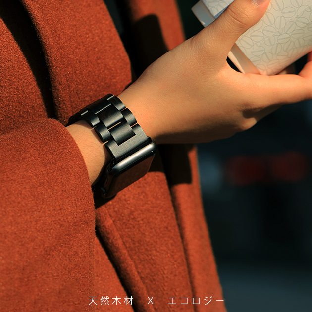 アップルウォッチ 木製 バンド Apple Watch SE 8 7 44mm 40mm 女性 ベルト 木 高級感 天然木バンド 45mm 男性 軽い｜serendipity888｜15