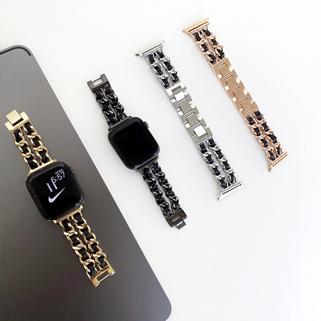 apple watch10 バンド ステンレス ベルト アップルウォッチ SEバンド 40mm 44mm 42mm 46mm 革 レザー 二重 | Apple Watch Series 10 | 16