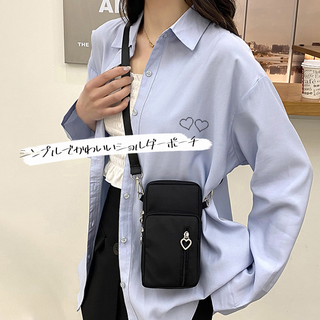 スマホポーチ 携帯 スマホショルダー 財布 お財布ショルダー サコッシュ ポシェット ミニショルダーバッグ ナイロン | ブランド登録なし | 26