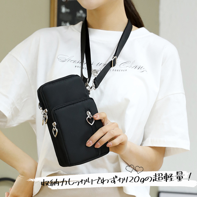 スマホポーチ 携帯 スマホショルダー 財布 お財布ショルダー サコッシュ ポシェット ミニショルダーバッグ ナイロン | ブランド登録なし | 24