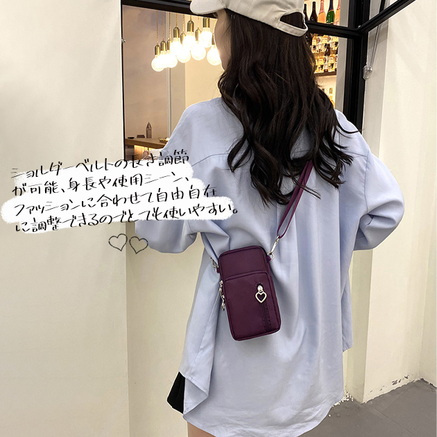 スマホポーチ 携帯 スマホショルダー 財布 お財布ショルダー サコッシュ ポシェット ミニショルダーバッグ ナイロン | ブランド登録なし | 25