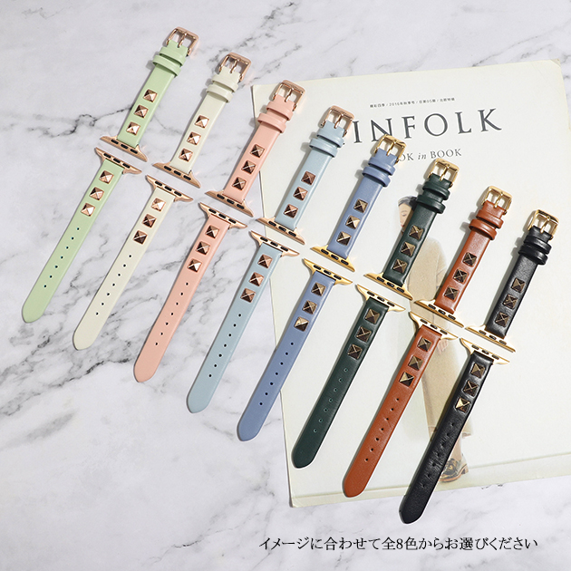 アップルウォッチ10 バンド 革 レザー ベルト apple watch SEバンド 40mm 44mm 42mm 46mm 本革 細身 スリム | Apple Watch Series 10 | 09