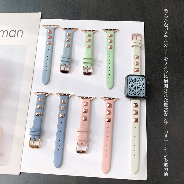 アップルウォッチ10 バンド 革 レザー ベルト apple watch SEバンド 40mm 44mm 42mm 46mm 本革 細身 スリム | Apple Watch Series 10 | 10