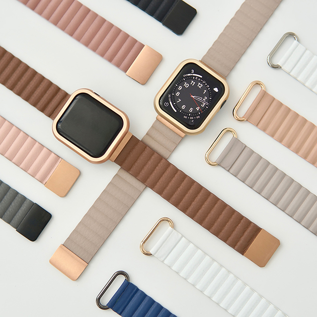 アップルウォッチ10 apple watch SEバンド マグネット ベルト バンド 40mm 44mm 42mm 46mm 革 本革 レザー | Apple Watch Series 10 | 12