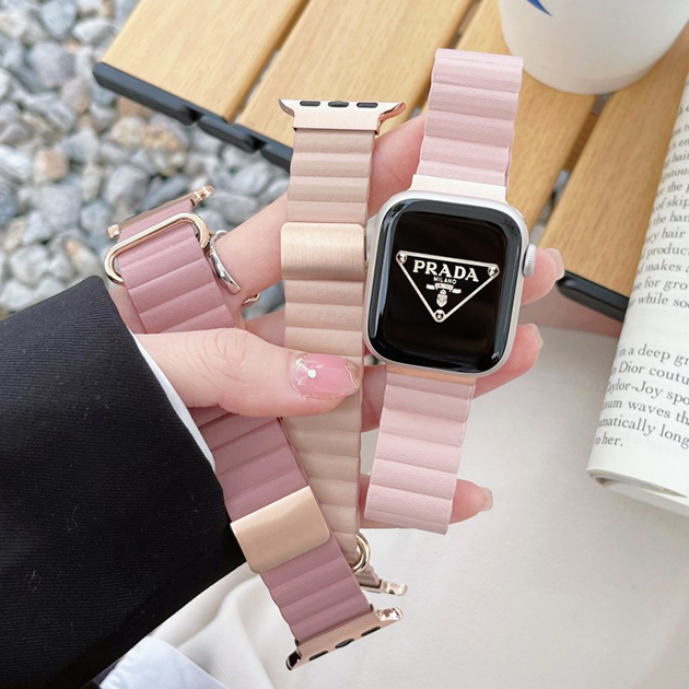 アップルウォッチ10 apple watch SEバンド マグネット ベルト バンド 40mm 44mm 42mm 46mm 革 本革 レザー | Apple Watch Series 10 | 14
