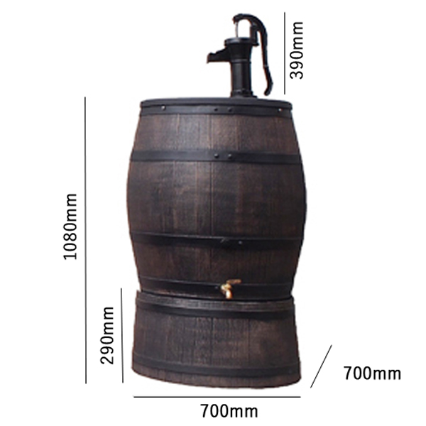 雨水タンク ウイスキー樽風 ウィリアム240L ピッチャーポンプ付き 自作
