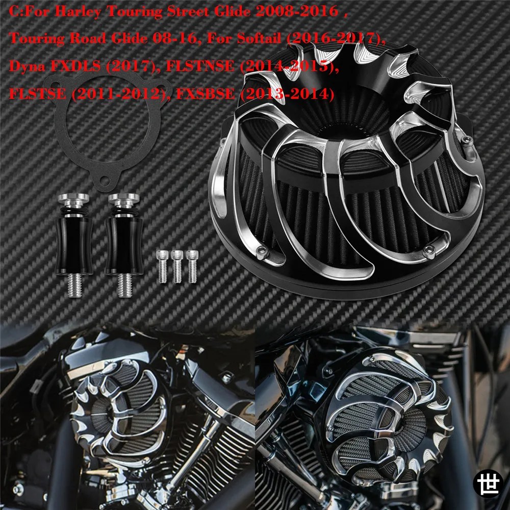 バイク用エアクリーナーインテークフィルター グレー エレメント ハーレー ツーリング エレクトラ ストリートグライド FLHX スポーツスター Xの画像