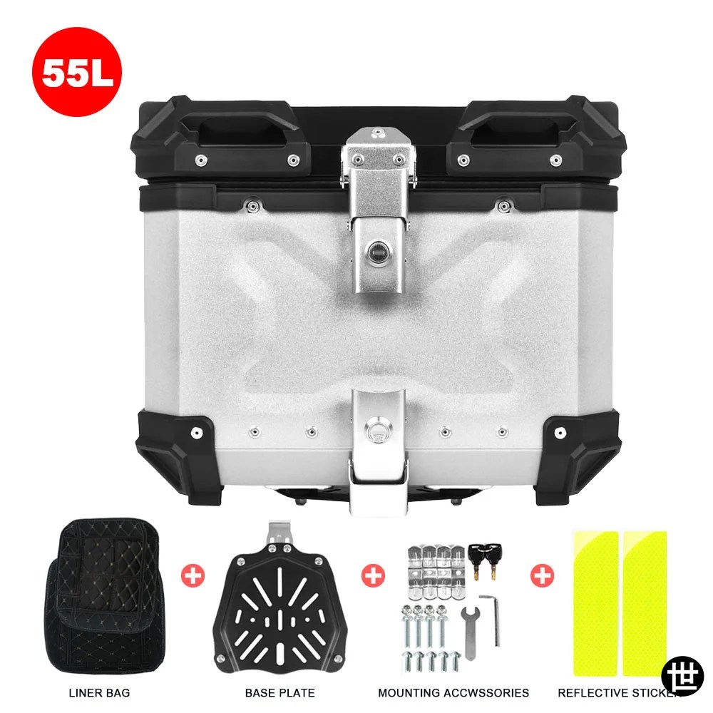 45L 55L 65L 汎用トップボックスリアバイクトランクテールケースキャリアツールケースBMW R1250GS F900XR F850GS用ホンダ CB400X用の画像