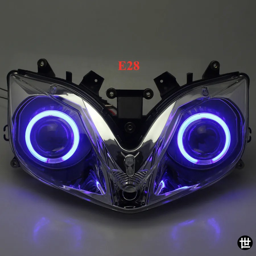 ホンダ CBR600 F4I 2001-2007 用カスタムエンジェルデビルアイズLEDヘッドライトアセンブリHIDプロジェクターヘッドランプ_5