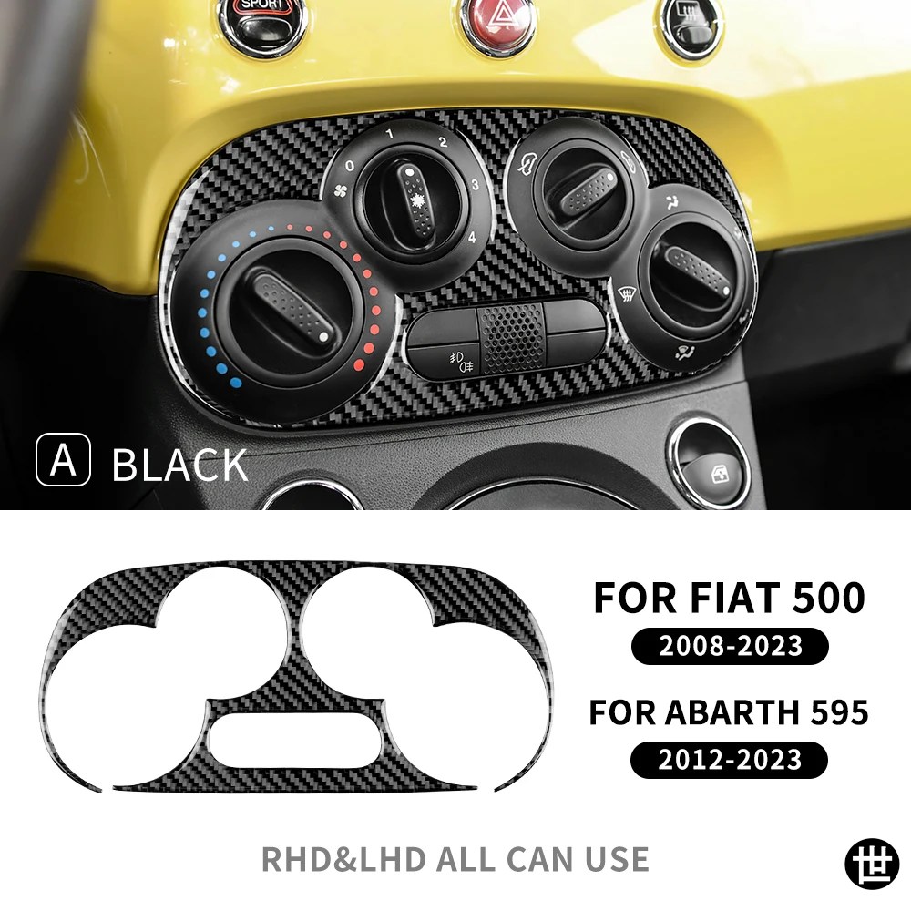 フィアット500アバルト595 2012 2013 2014-2023用リアルソフトカーボン