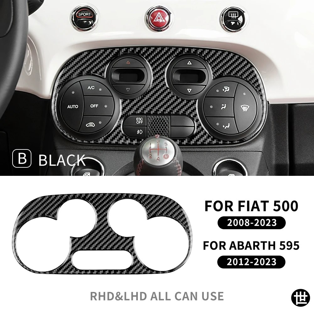 フィアット500アバルト595 2012 2013 2014-2023用リアルソフトカーボン