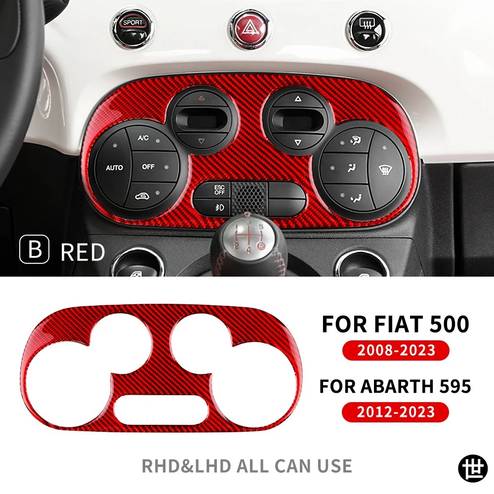 フィアット500アバルト595 2012 2013 2014-2023用リアルソフトカーボン