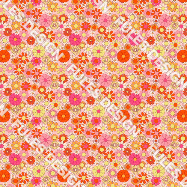 裏毛ニット生地 布 スウェット 小花柄 レトロ カラフル かわいい 裏