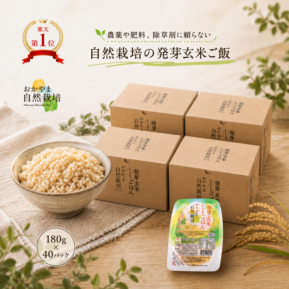 発芽玄米 パックご飯 40パック(180g×40個) レトルト 自然栽培 玄米