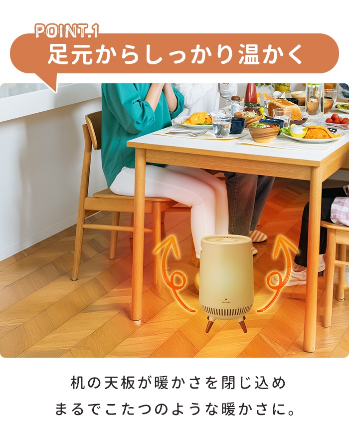 爆買 足元ヒーター テーブル下 コタツ 暖房 全方位 360度 セラミック