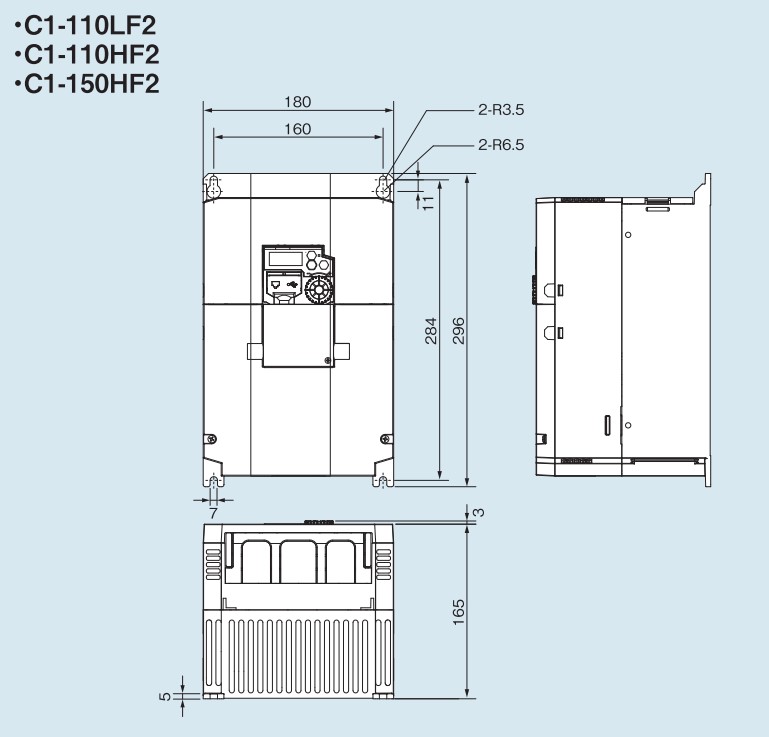 日立 WJ-C1シリーズ 寸法