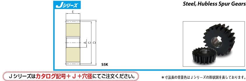 小原歯車の平歯車、図面・寸法・仕様