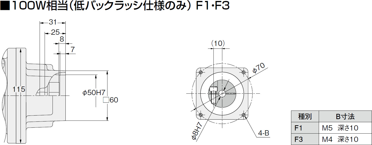 ニッセイ サーボモータ用減速機 AH2LZ22T-240L100F1 直交軸 出力軸両側