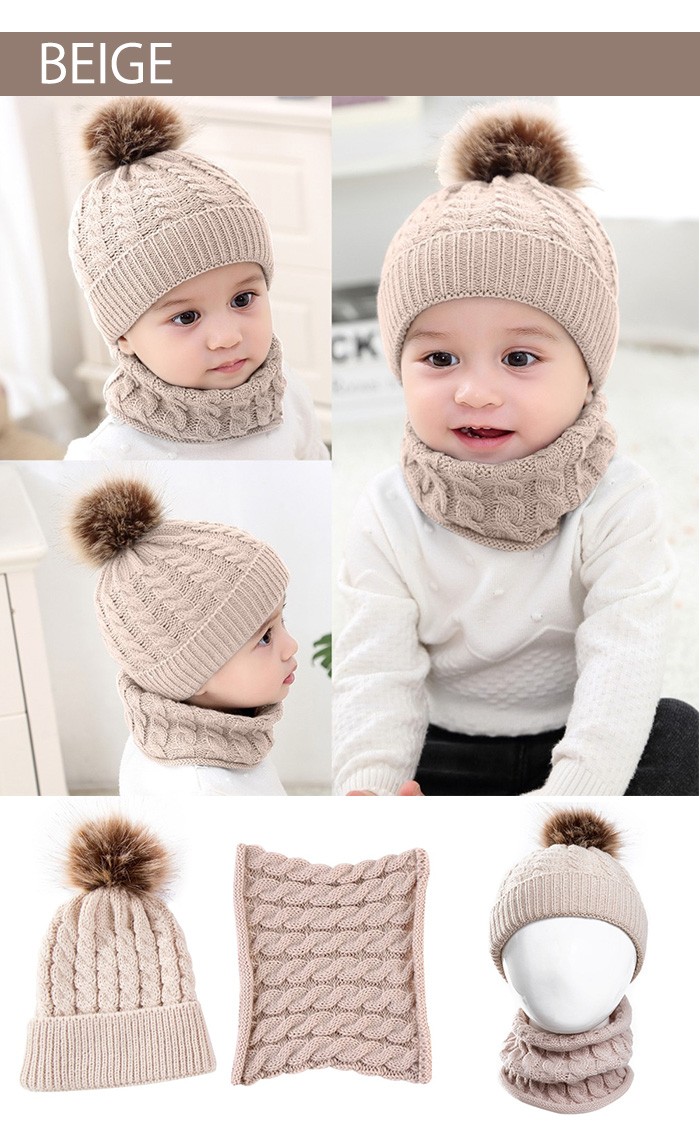 どんぐりちゃん ブラウン ニット帽子 ネックウォーマー セット どんぐりちゃん ブラウン ニット帽子 ネックウォーマー セット