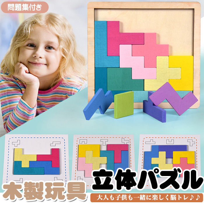 知育玩具 立体パズル 問題集 40問 脳トレ パズル テトリス