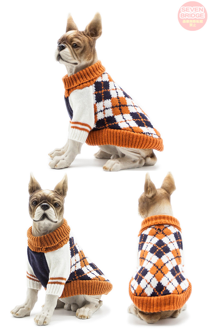 犬 猫 ニット 服 犬服 アーガイル柄 ウェア セーター ペット ドッグ