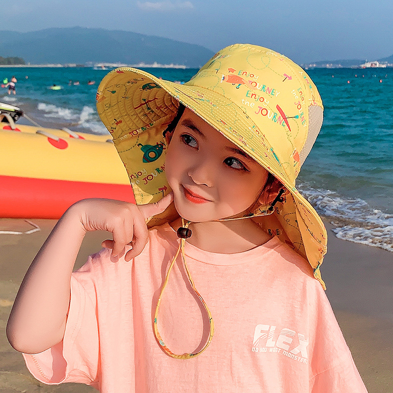 子供 ベビー ツバ広 広範囲ガード サンハット 帽子 首ガード ベビー