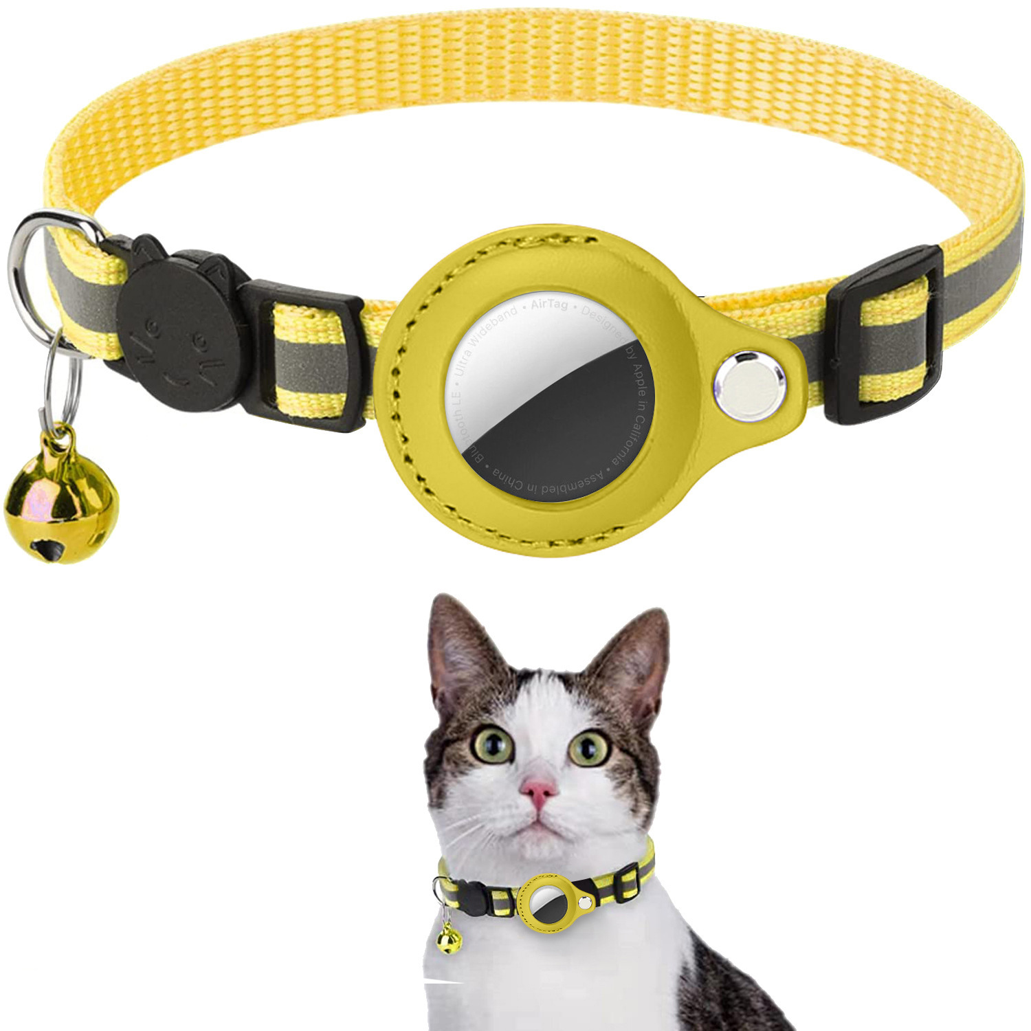 猫 ネコ 犬 首輪 Airtag 用 7色 安全 セーフティバックル カワイイ