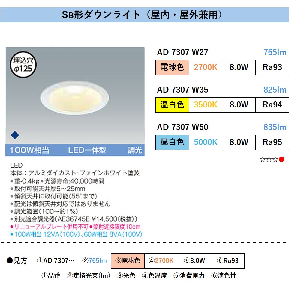 【２個セット】 ダウンライト　KOIZUMI　AD1251B99 コイズミ コイズミ照明 AD1260B27 ダウンライト 人感センサー付 埋込穴Φ125 白熱