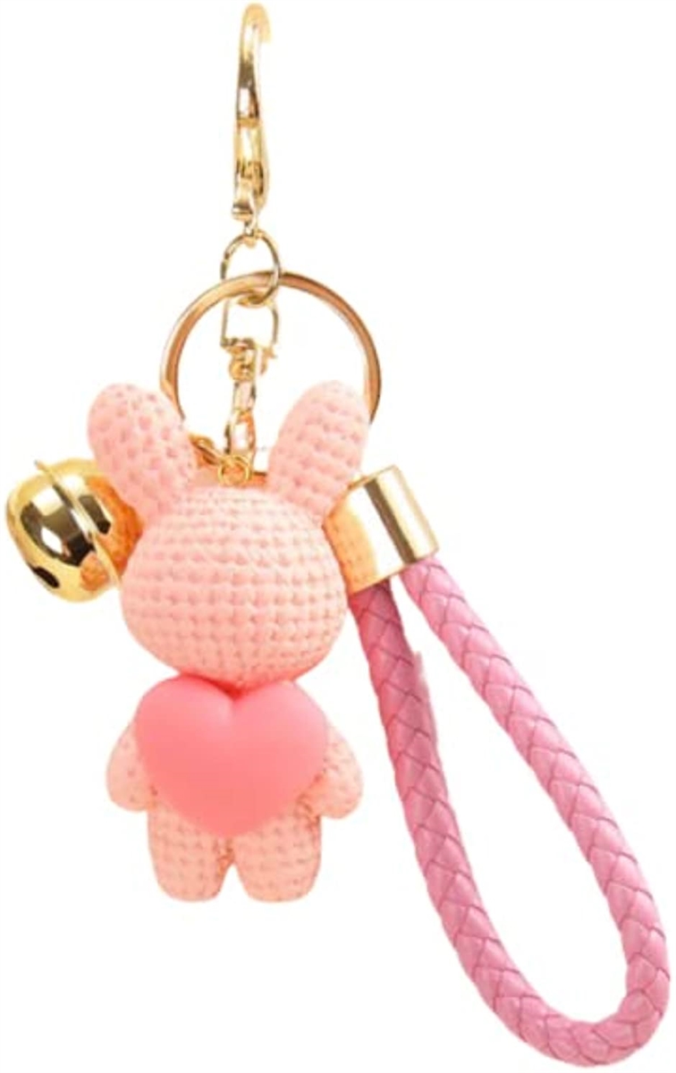 【正規品質保証】キーホルダー レディース 動物 リング バッグチェーン 小物(ピンク, Free Size)